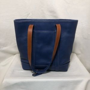 Coach Navy Leather Shoulder Bag